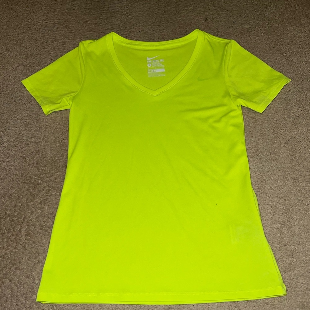 The Nike Tee - Dri-Fit Size Small - Neon Yellow Athletic Top